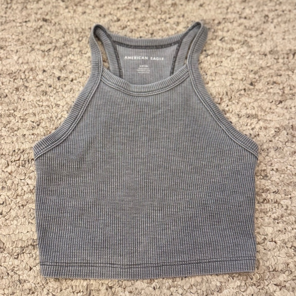 American Eagle Outfitters Charcoal Crop Top